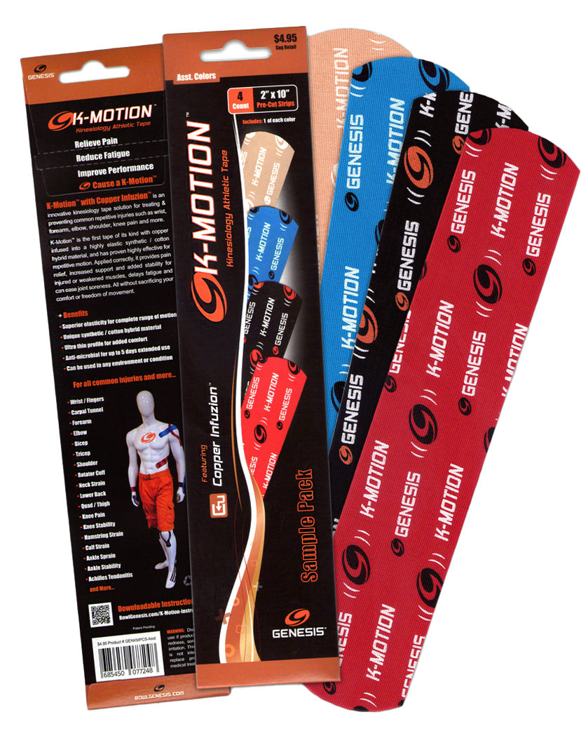 Genesis K-Motion Tape Precut Sample Assortment Pack (4/pk)