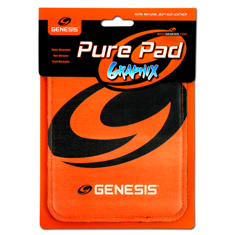 Pure Pad Grafix Buffalo Leather Ball Wipe Orange G Logo Made of durable all natural genuine Buffalo Leather, the heavy nap of the Pure Pad™ will effortlessly absorb dirt and oil better than any micro fiber towel or shammy ever could. It’s been specifically sized to fit in the palm of your hand, so right away you’ll notice the texture and feel the difference in weight. Every time you use it, you’ll be reminded that this isn’t just another ordinary bowling towel.
