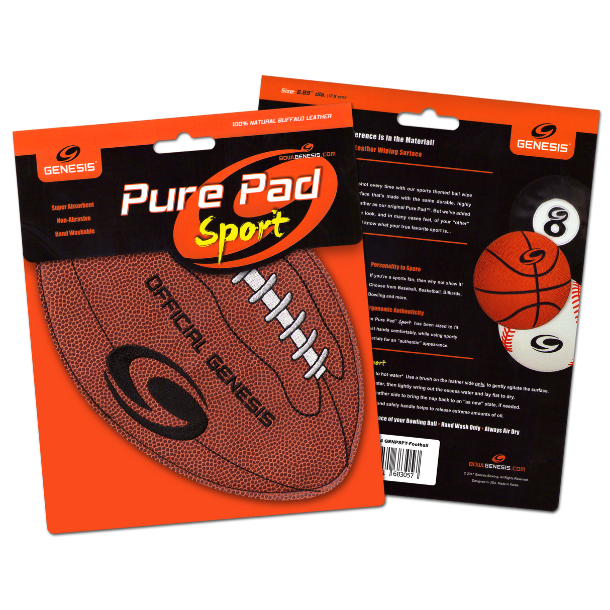 Genesis Pure Pad Sport Leather Ball Wipe Football Shammy