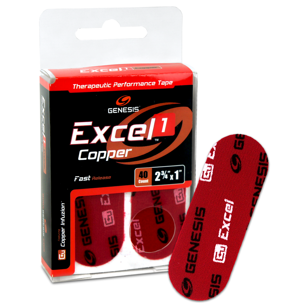 Genesis Excel Copper 1 Performance Tape Red (40ct)