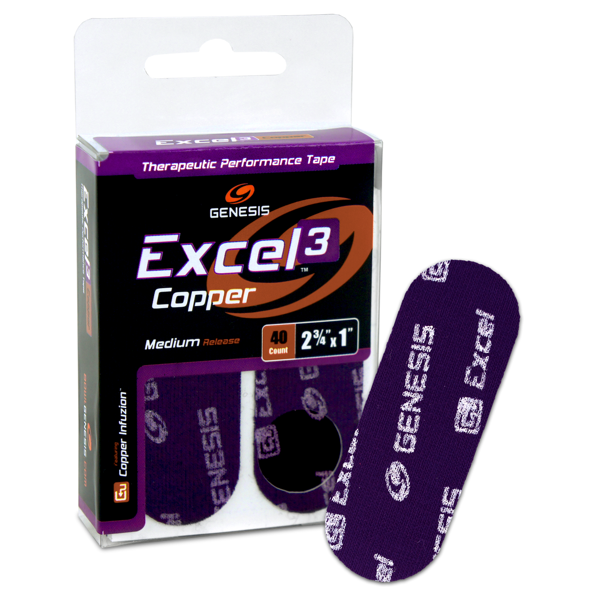 Genesis Excel Copper 3 Performance Tape Purple (40ct)