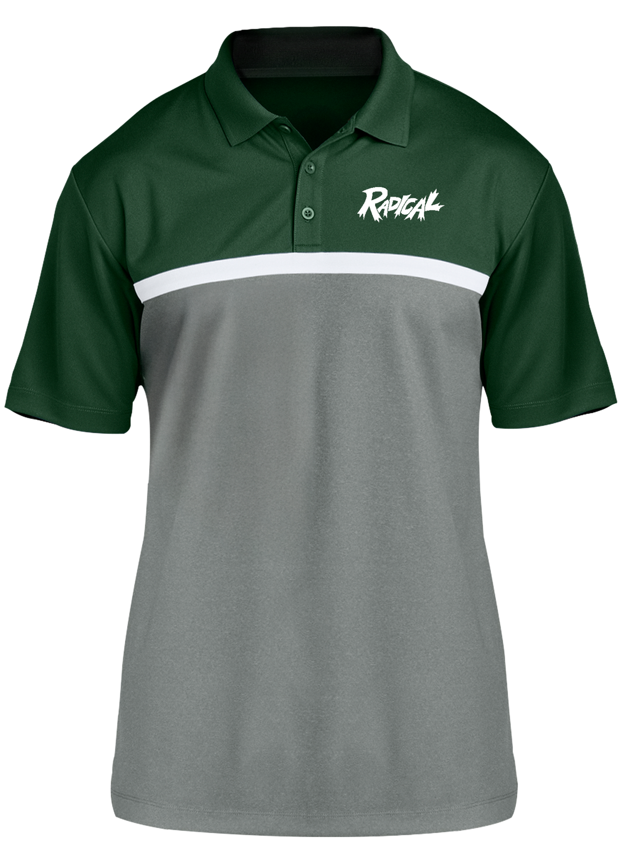 Radical Competitor Polo Green/White/Gray