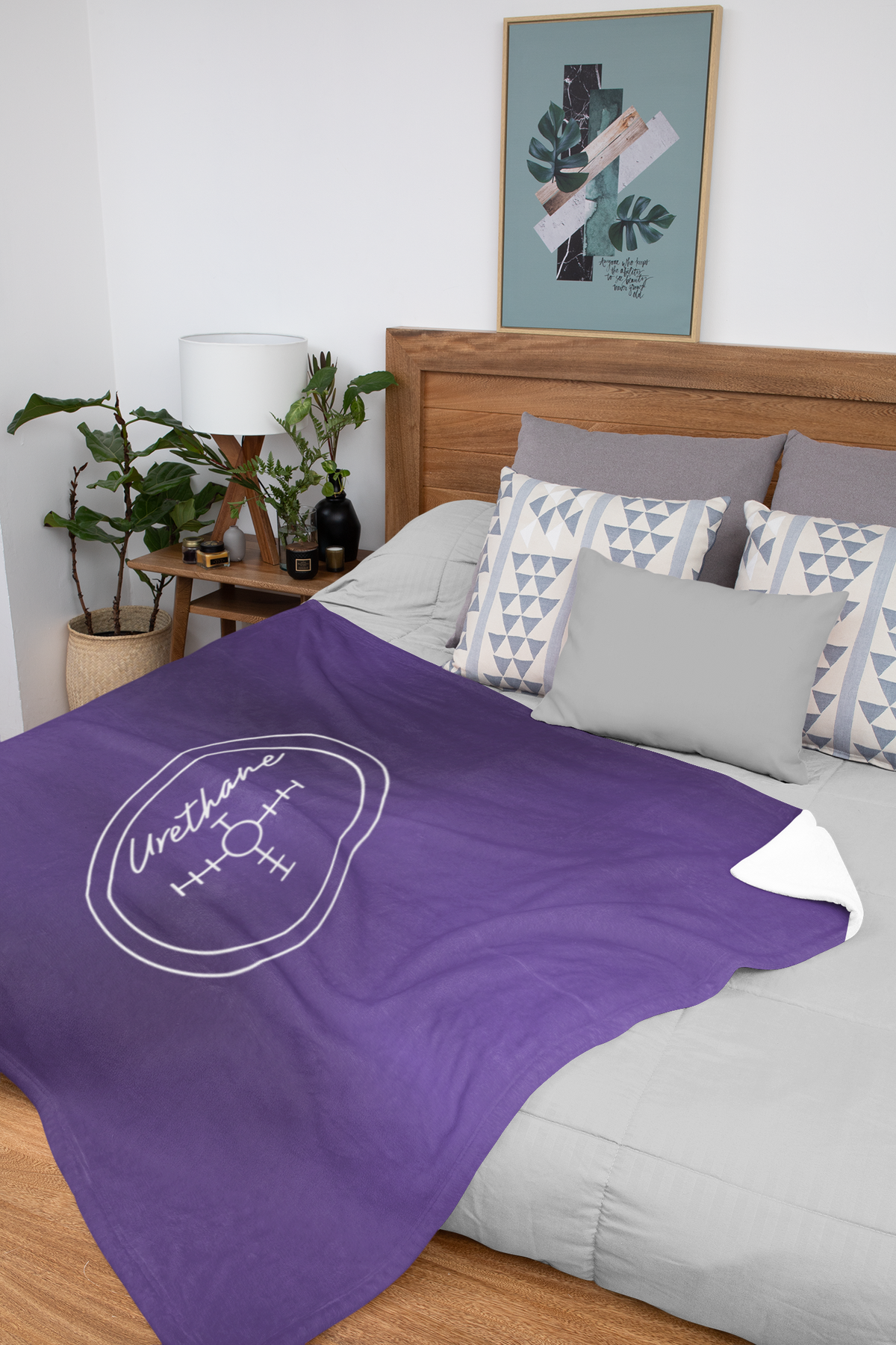 Hammer Purple Urethane 60" x 80" Plush Blanket
