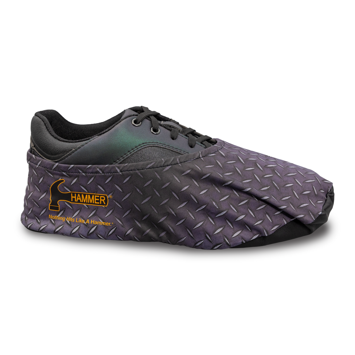 Hammer Diamond Plate Shoe Cover FEATURES AND BENEFITS Protects bowling shoes from the elements Easy to put on and take off Stores easily Contains: One Pair MEN'S SIZES Small = Size 7Medium = Size 7Large = Sizes 8 to 13X-Large = Sizes 8 to 13 WOMEN'S SIZES Small = Sizes 6 to 9Medium = Sizes 6 to 9Large = Sizes 10 and 11X-Large = Sizes 10 and 11
