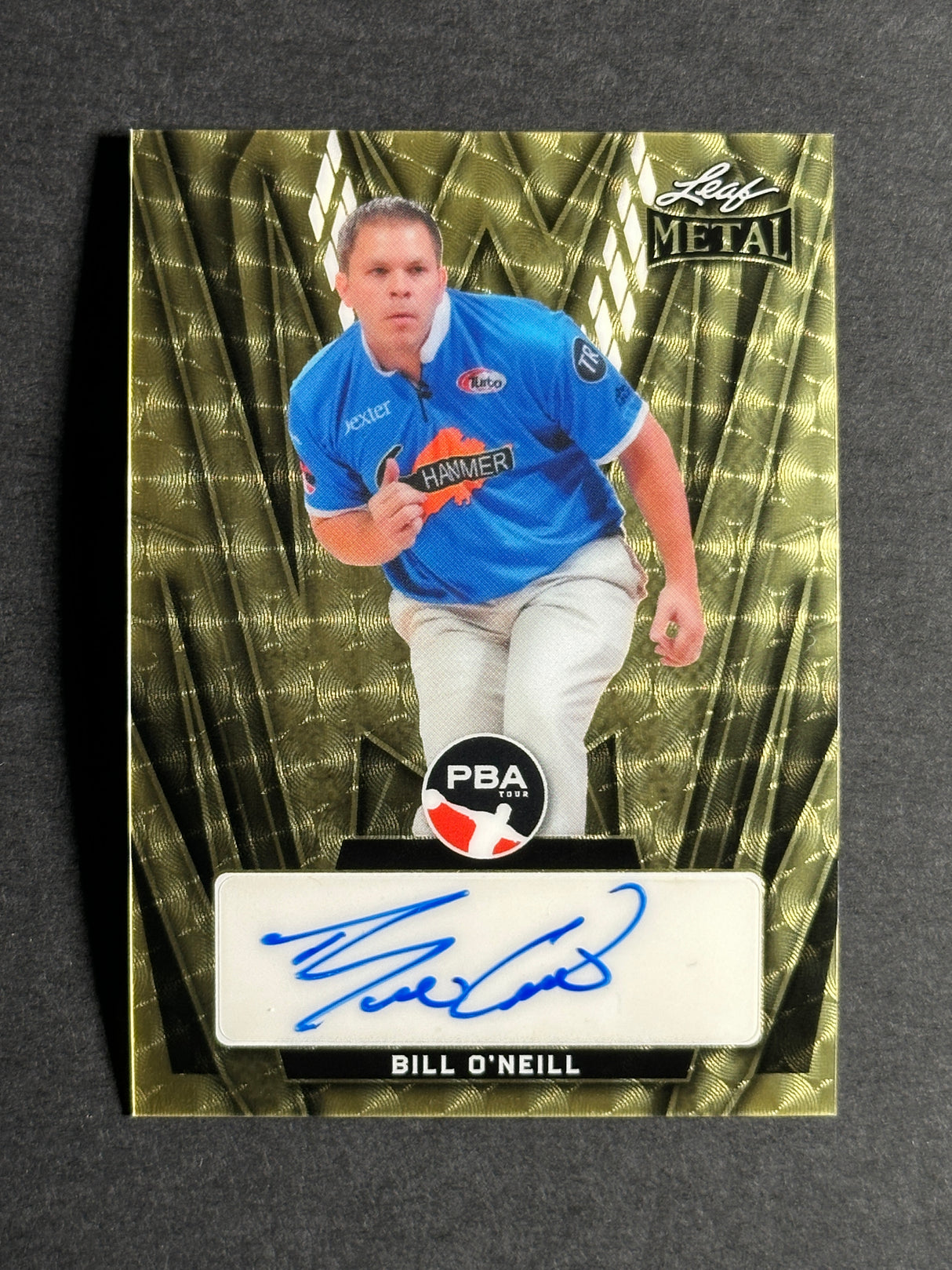 2024 Leaf Metal PBA Trading Card Bill O'Neill Gold Vinyl 1/1 Auto