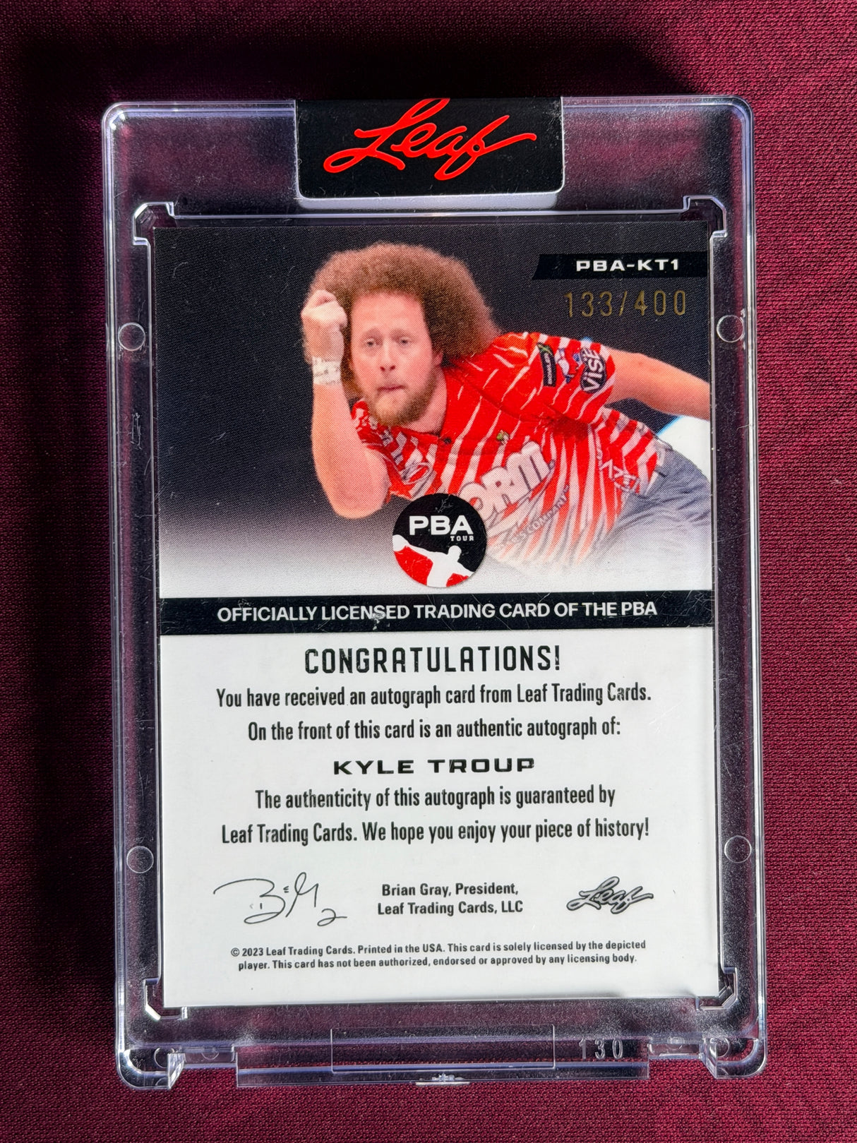 2023 Leaf Kyle Troup Limited Edition Auto 133/400