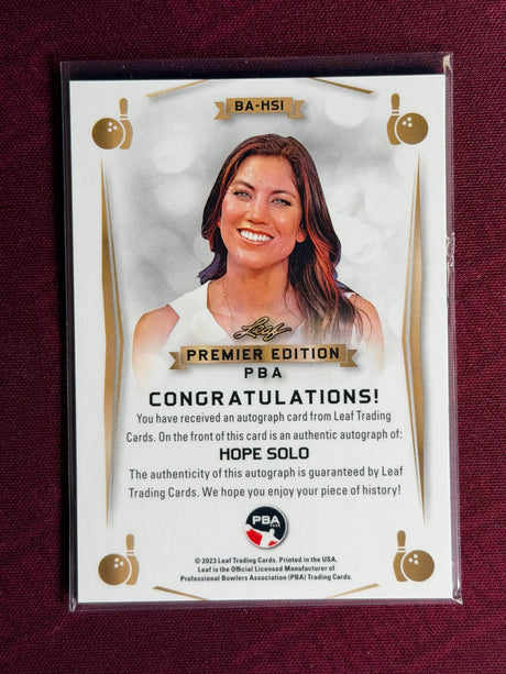 2023 Leaf PBA Trading Card Hope Solo Emerald 9/10 SP