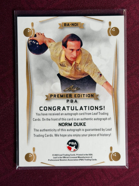 2023 Leaf PBA Trading Card Norm Duke Auto