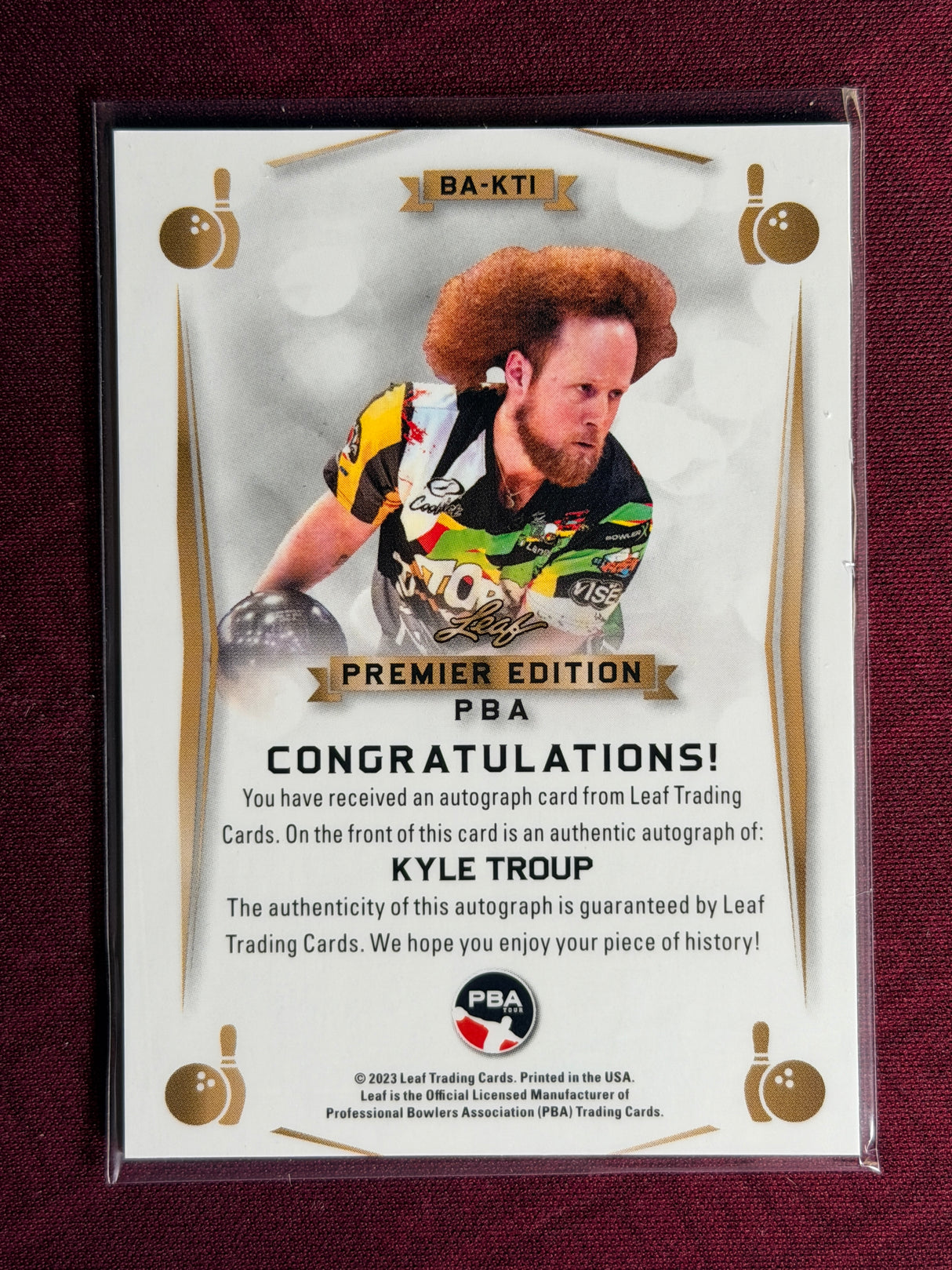 2023 Leaf PBA Trading Card Kyle Troup Auto