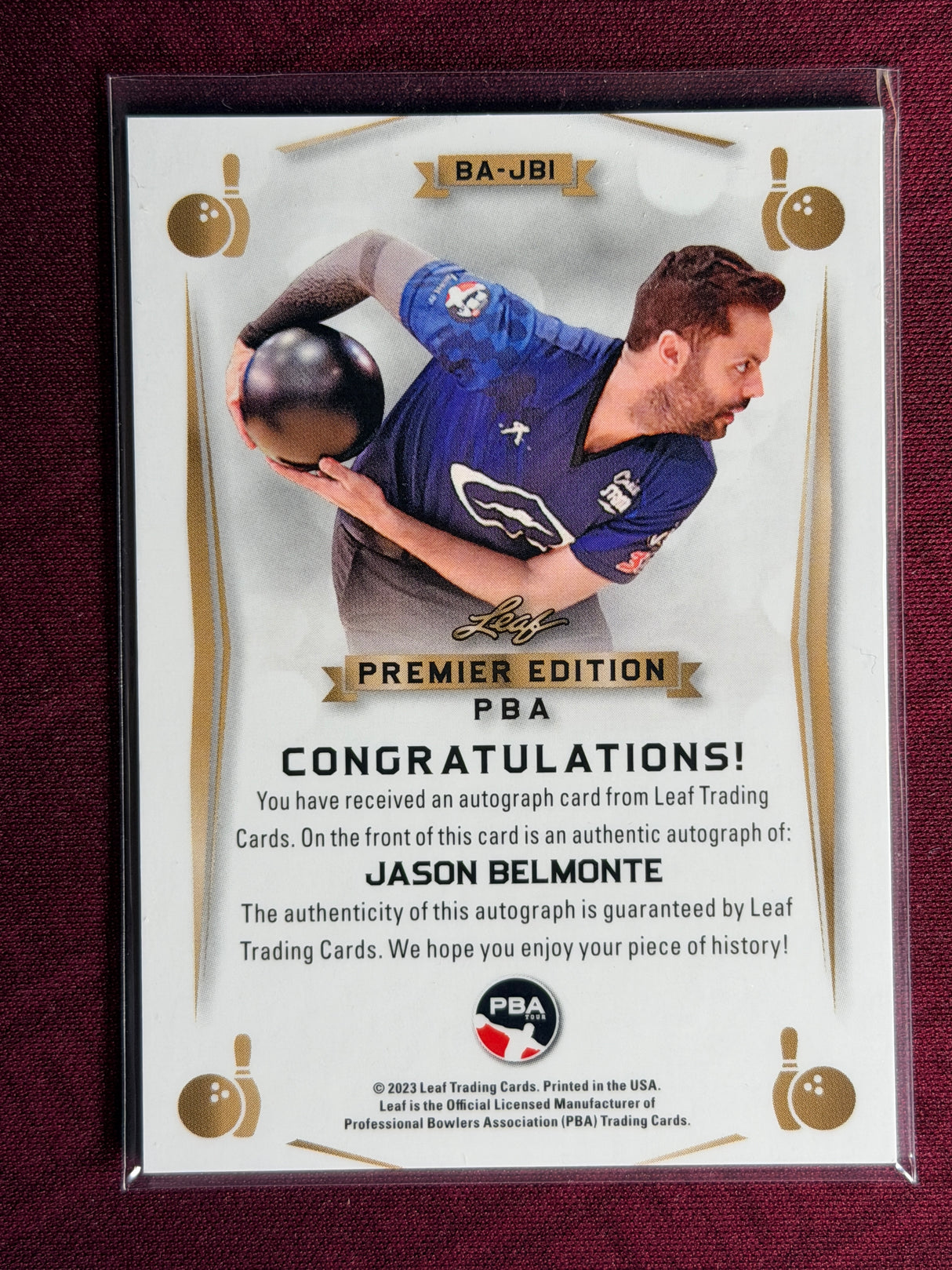 2023 Leaf PBA Trading Card Jason Belmonte On Card Auto