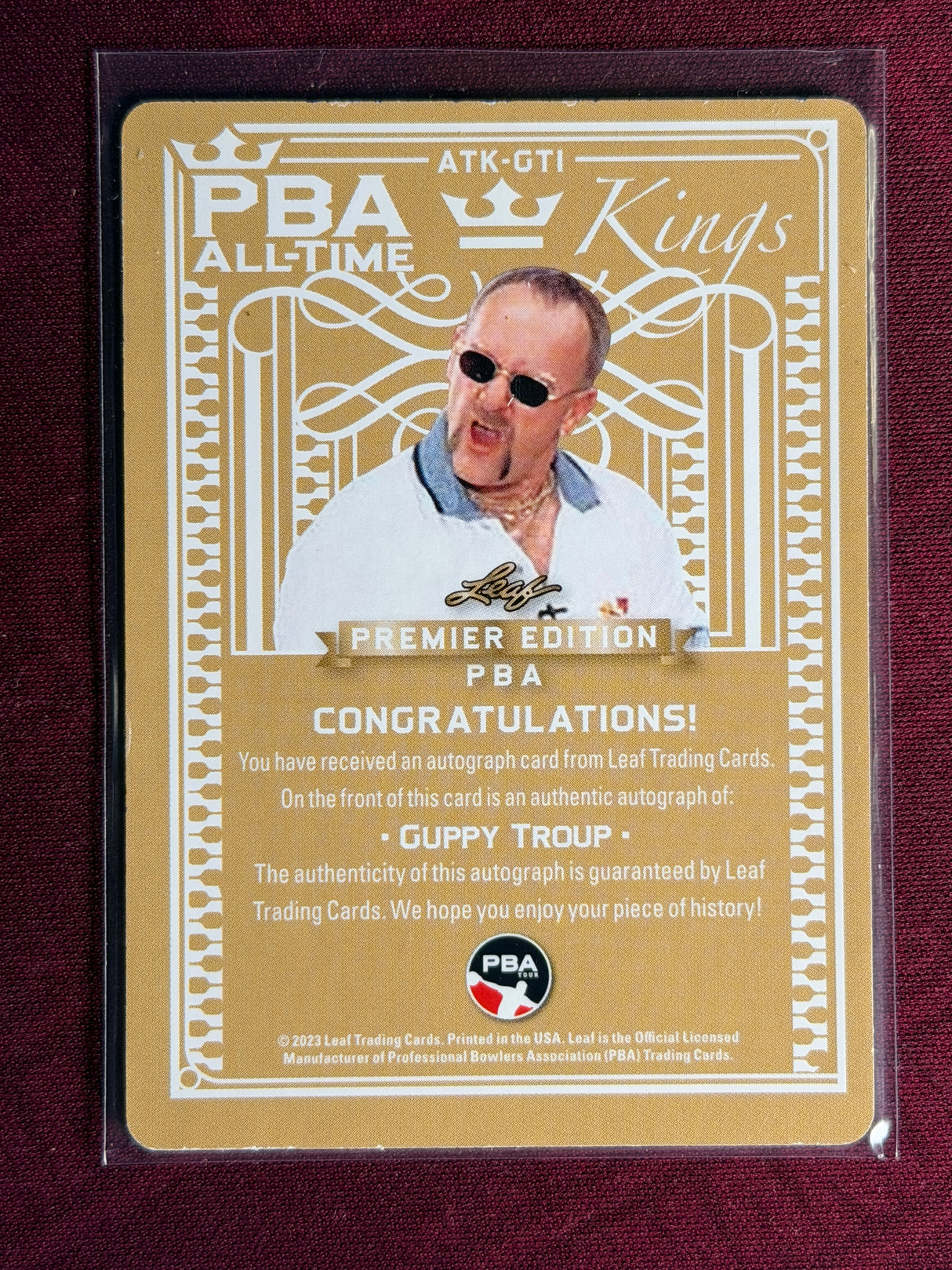 2023 Leaf PBA Trading Card Guppy Troup All Time Kings Printing Plate 1 of 1