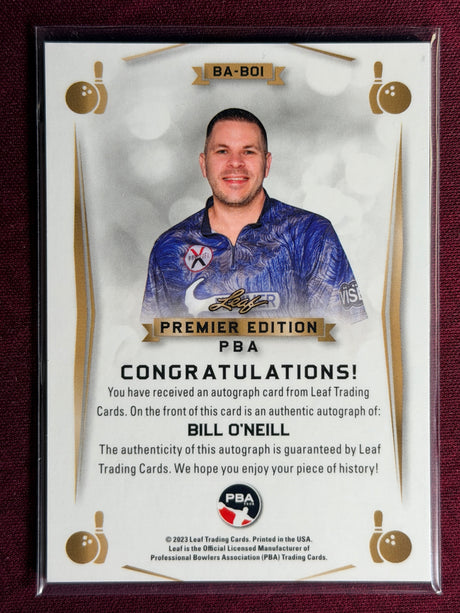 2023 Leaf PBA Trading Card Bill O'Neill Ruby Red Auto /25