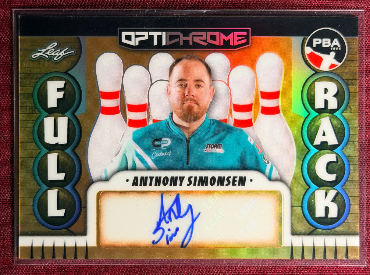 2025 Leaf Eclectic PBA Anthony Simonsen Full Rack Gold Optichrome Auto 1/1