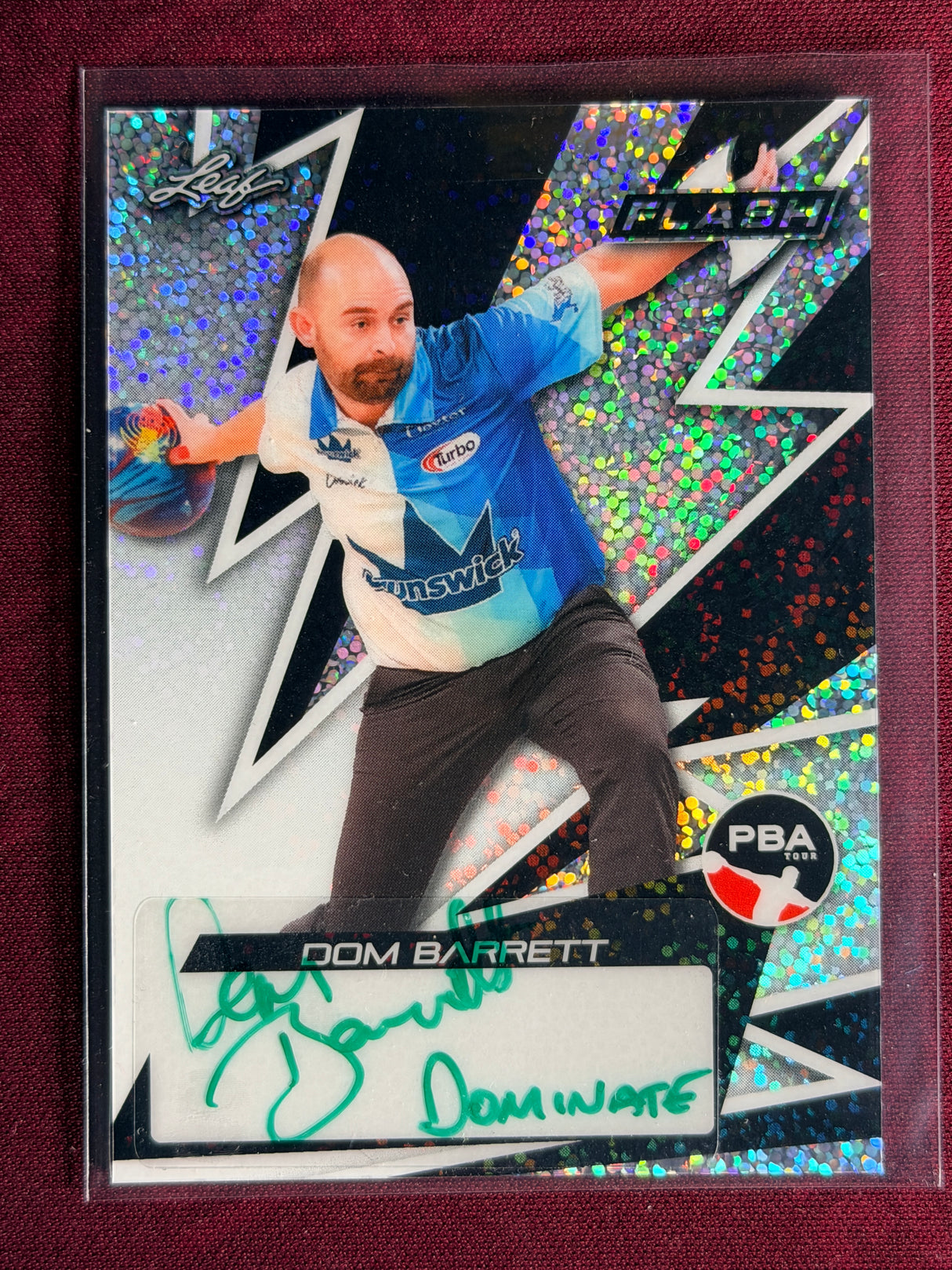 2025 Leaf Eclectic PBA Dom Barrett Flash White Auto /10