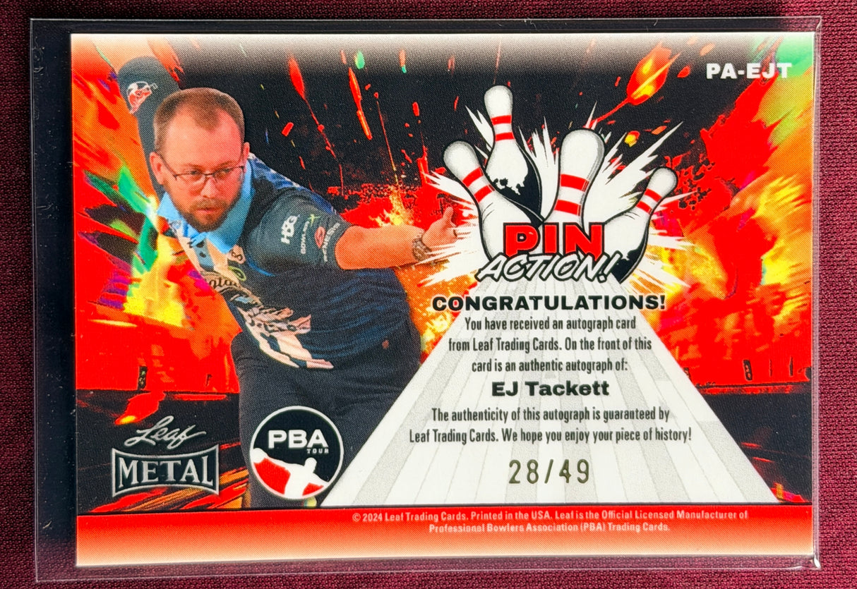 2024 Leaf Metal PBA EJ Tackett Pin Action Auto 28/49