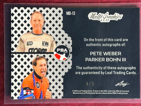 2025 Leaf Eclectic PBA Pete Weber & Parker Bohn III Duo Graphic Auto /9