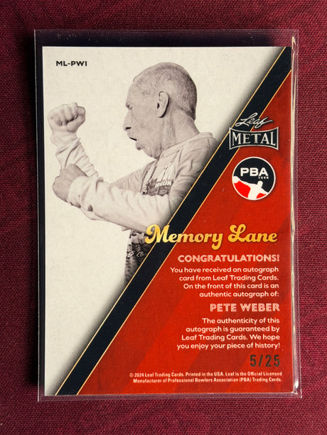 2024 Leaf Metal PBA Pete Weber Memory Lane PBA HOF 5/25