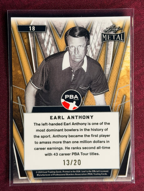 2024 Leaf Metal PBA Earl Anthony Purple 13/20