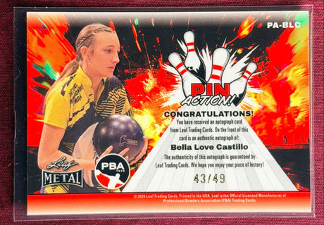 2024 Leaf Metal PBA Bella Love Castillo Pin Action Auto 43/49