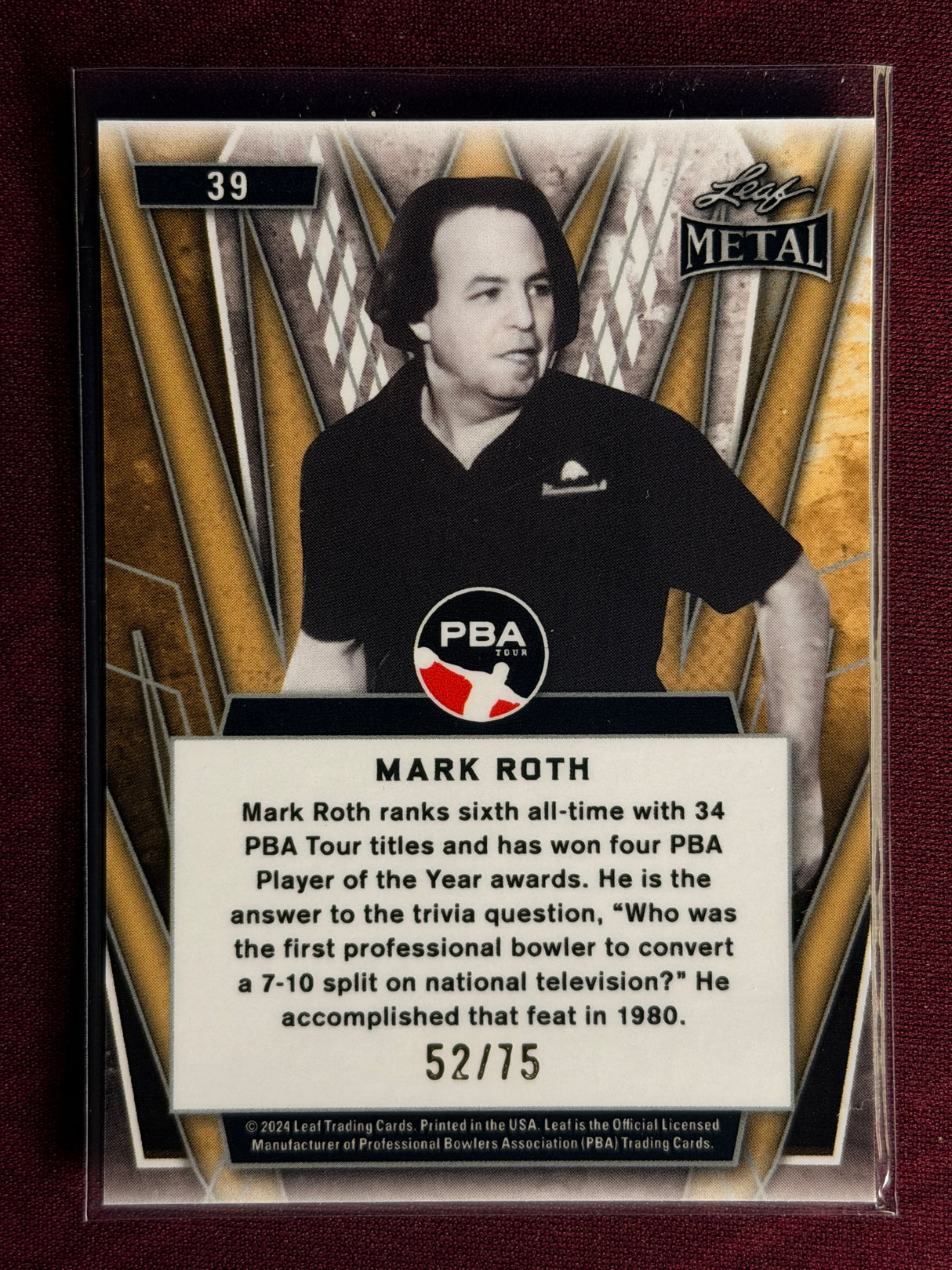 2024 Leaf Metal PBA Mark Roth 52/75