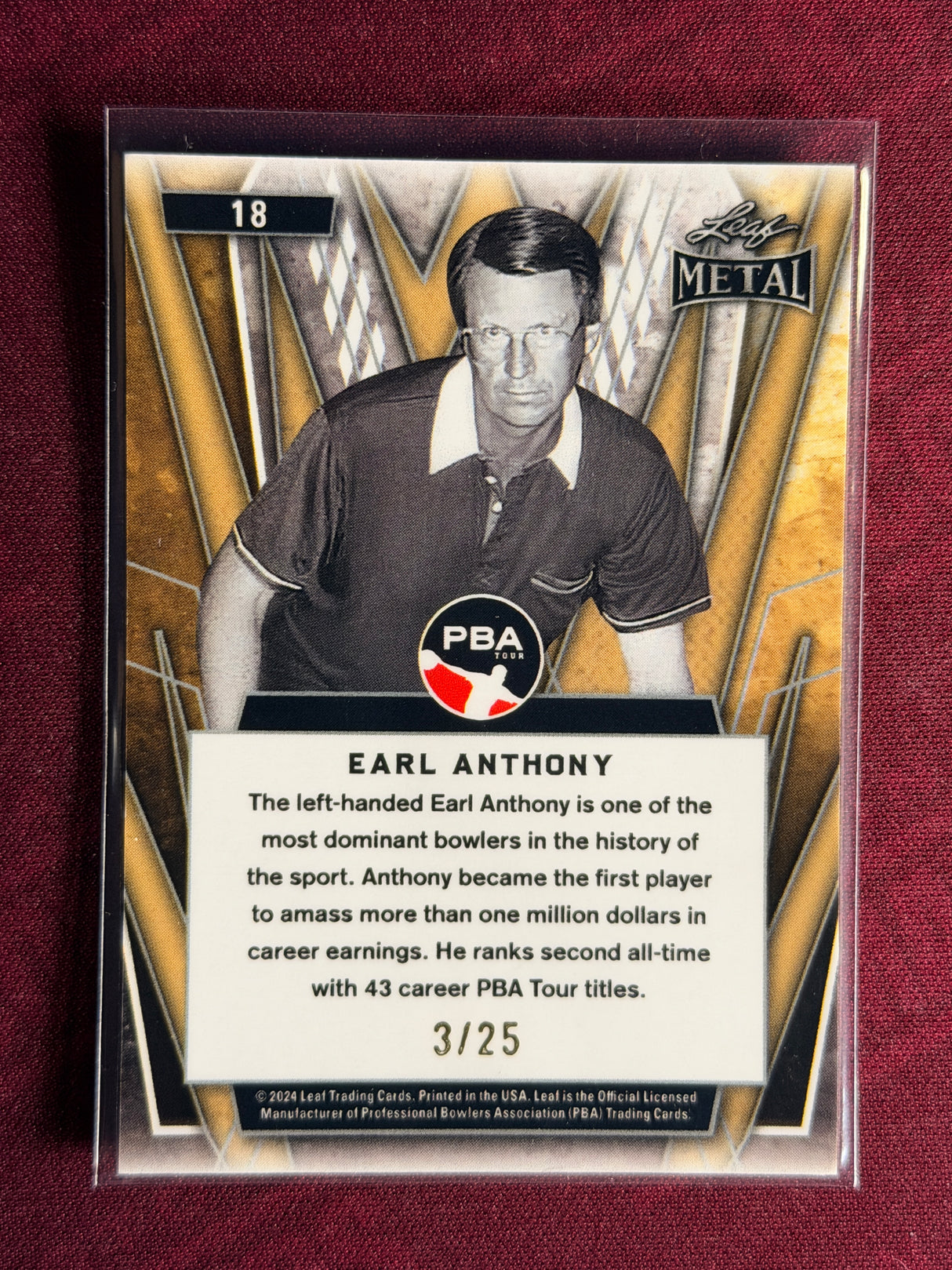 2024 Leaf Metal PBA Earl Anthony Blue 3/25