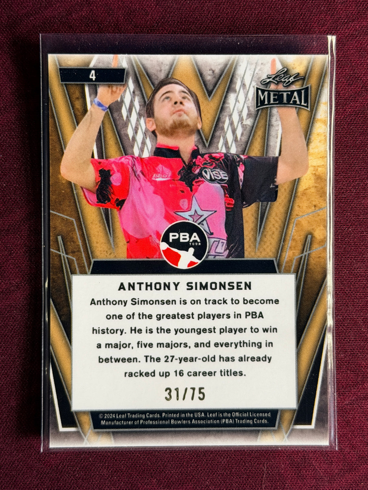 2024 Leaf Metal PBA Anthony Simonsen 31/75