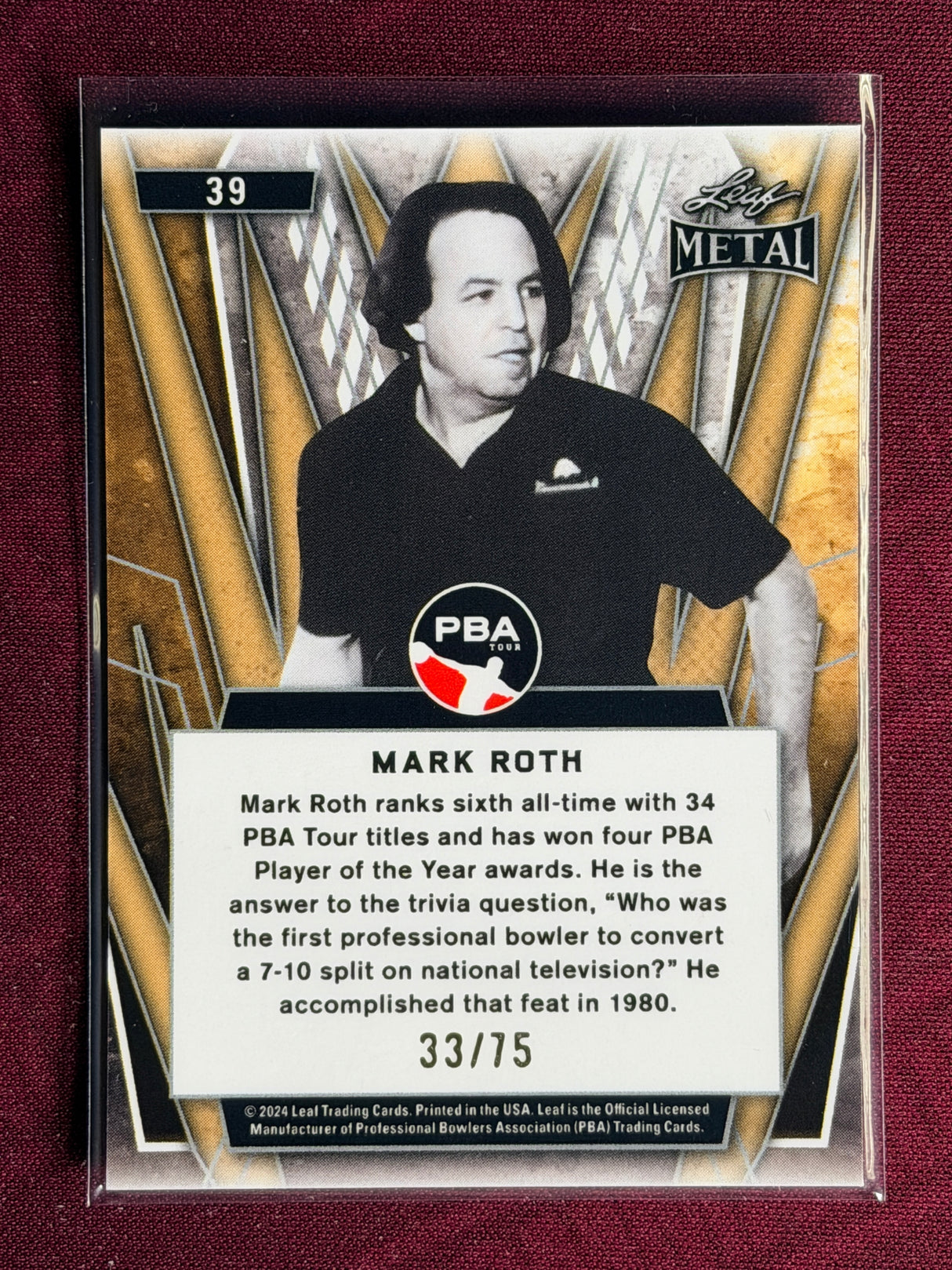 2024 Leaf Metal PBA Mark Roth 33/75