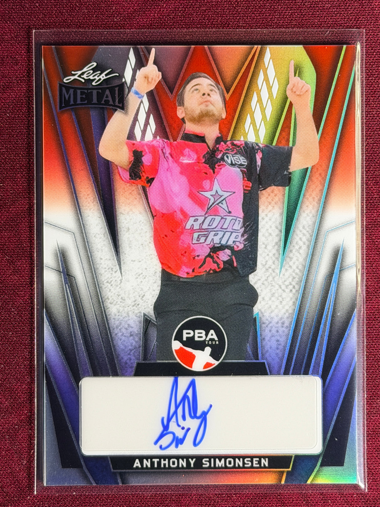 2024 Leaf Metal PBA Anthony Simonsen Red/White/Blue Auto 6/10