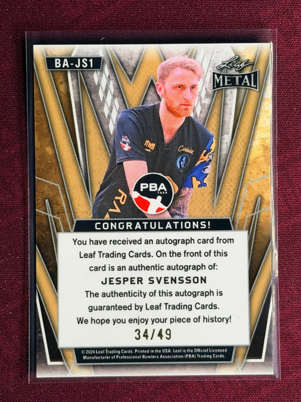 2024 Leaf Metal PBA Jesper Svensson Auto 34/49