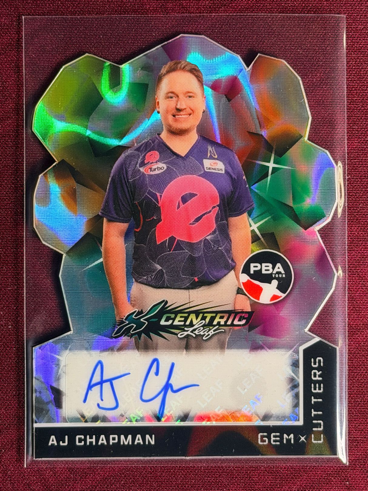2025 Leaf Eclectic PBA AJ Chapman X-Centric Dye Cut Auto 7/10