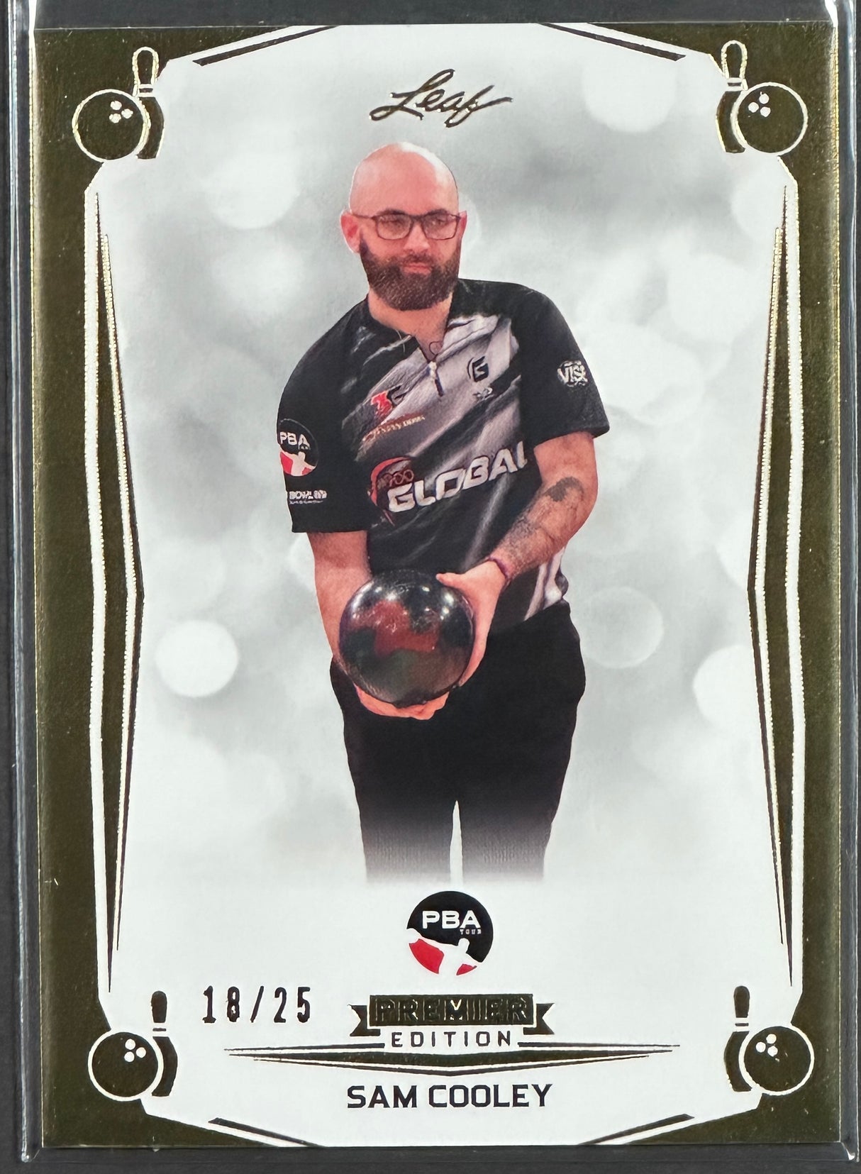 2023 Leaf PBA Trading Card Sam Cooley Gold Parallel /49 SP