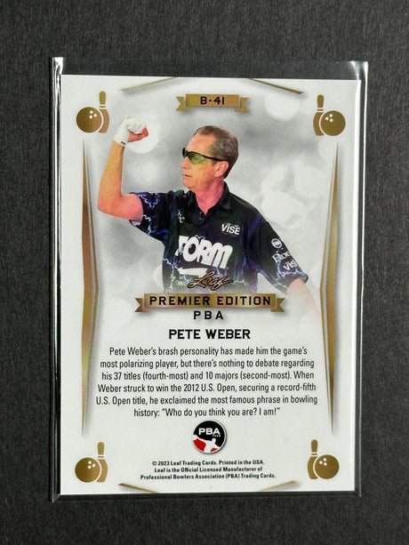 2023 Leaf PBA Trading Card Pete Weber