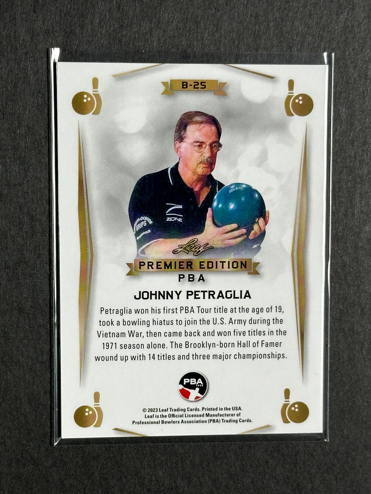 2023 Leaf PBA Premier Trading Card Johnny Petraglia