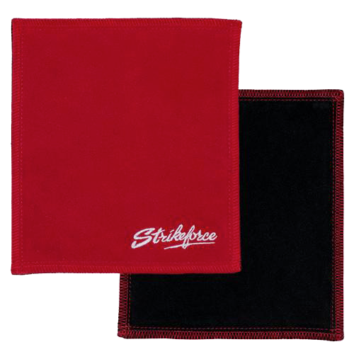KR Strikeforce Shammy Leather Pad Red/Black * 8" x 7.5" * Highly effective oil removing pad * High density leather on both sides * Restores tacky feel for better ball performance