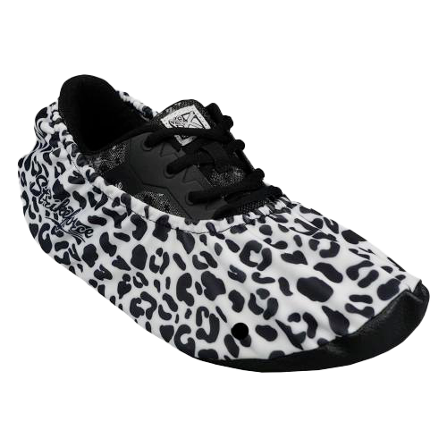 KR Strikeforce Flexx Shoe Cover White Leopard * Dura Flexx Ultra Stretch material for easy on, easy off * Defends bowling shoes from offensive elements, inside and outside of the bowling center * Waterproof soles * Easily slips over bowling shoes * Sold in pairs * One size fits most