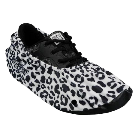 KR Strikeforce Flexx Shoe Cover White Leopard  * Dura Flexx Ultra Stretch material for easy on, easy off * Defends bowling shoes from offensive elements, inside and outside of the bowling center * Waterproof soles * Easily slips over bowling shoes * Sold in pairs * One size fits most