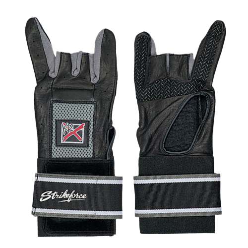 KR Strikeforce Pro Force Positioner Bowling Glove * The glove that combines support and comfort with durability and style * Padded steel backhand support system for consistent wrist position during release * Heavy-duty gripping compound to increase contact with ball for added control * Supple top-grade leather for durability * Spandex finger gussets and back stretch for perfect fit and breathability * 3.5" elastic hook and loop wristband closure