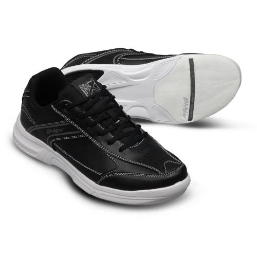 Strikeforce Flyer Lite Black Bowling Shoes * Soft, durable man-made upper * Injection EVA outsole for lightweight, flexible and uniform cushion with FlexLite Technology™ * High abrasion non-marking rubber heel pods for slide control * Strobel lasted for increased comfort * #8 white microfiber slide pad on both shoes with FlexSlide Technology™ * Open Cell Foam Deluxe Footbed *