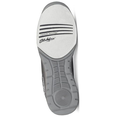 Strikeforce Prime Gray Bowling Shoes * Soft, durable man-made microfiber and mesh upper * CMEVA and rubber outsole for increased durability * Lace-up closure with Komfort-Fit™ Construction * #8 White Microfiber Slide Pad on both shoes with FlexSlide Technology™ * Open Cell foam deluxe foot bed for maximum comfort * 2-Year Warranty *