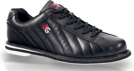 3G Kicks Black Unisex Bowling Shoes * Universal slide sole * Firm support heel * Unisex sizing * Synthetic leather build *  You might not be traveling the world, racking up prize money, and loading up your walls with trophies, but that doesn’t mean you can’t ditch those house shoes and step up to your very own pair of comfortable and stylish Kicks. Designed for anyone who wants to take the lanes in their own bowling shoes, these durable and affordable Kicks are built for years of fun and enjoyment. *
