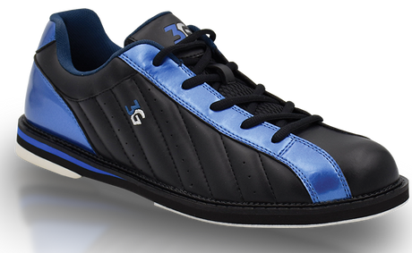 3G Kicks Black/Blue Unisex Bowling Shoes  * Universal slide sole * Firm support heel * Synthetic leather build * Unisex Sizes: 4.5-14 * 