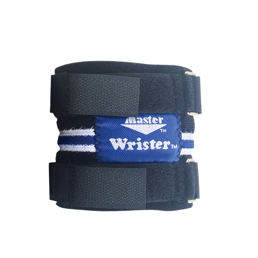 Master Bowling Wrister Wrist Support Blue Flexible support keeps wrist therapeutically warm. Our Wrister will keep you bowling longer and stronger! Specify a color in the comment section and we will make every effort to accommodate you..  Complete flexible support for bowling activity. Constructed of quality closed-cell neoprene. Wrap-around Velcro® straps adjust for exact tension. 