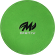 Motiv Disk Shammy Lime Premium leather construction. Highly absorbent shammy removes oil to maximize ball performance. 6" Disk design is easier to hold. Packaged in a zip-lock bag. Hand wash and air dry. inside bowling sale shammy towel for bowlers tournament league