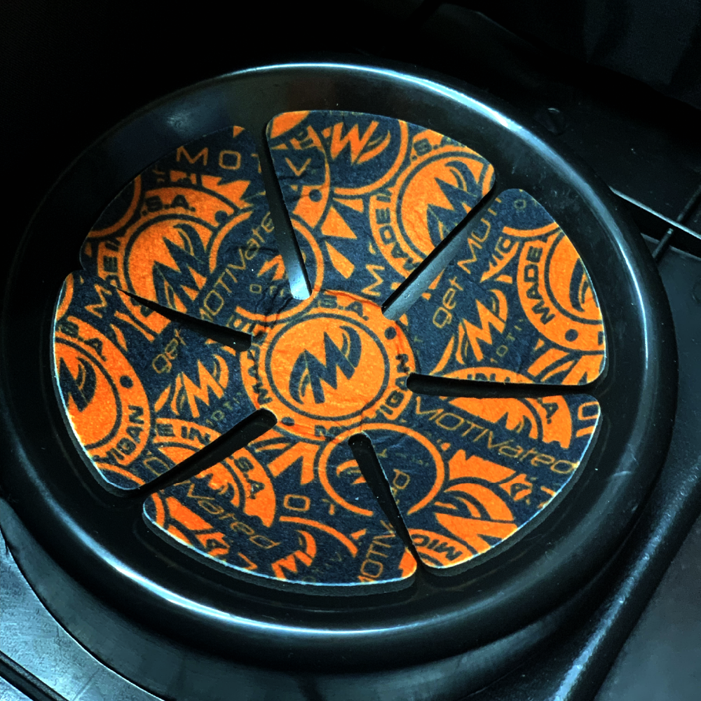 Protect your bowling arsenal with Vault™ Ball Cup Guards. These self-adhesive pads are easily applied to the hard plastic ball cups inside roller bags. A High-density foam center provides a protective cushion while a low-friction surface layer allows you to easily spin bowling balls to locate finger and thumb holes without risk of scratching. High-density EVA foam cushion. Low-friction felt surface layer. Self-adhesive. 5” diameter.