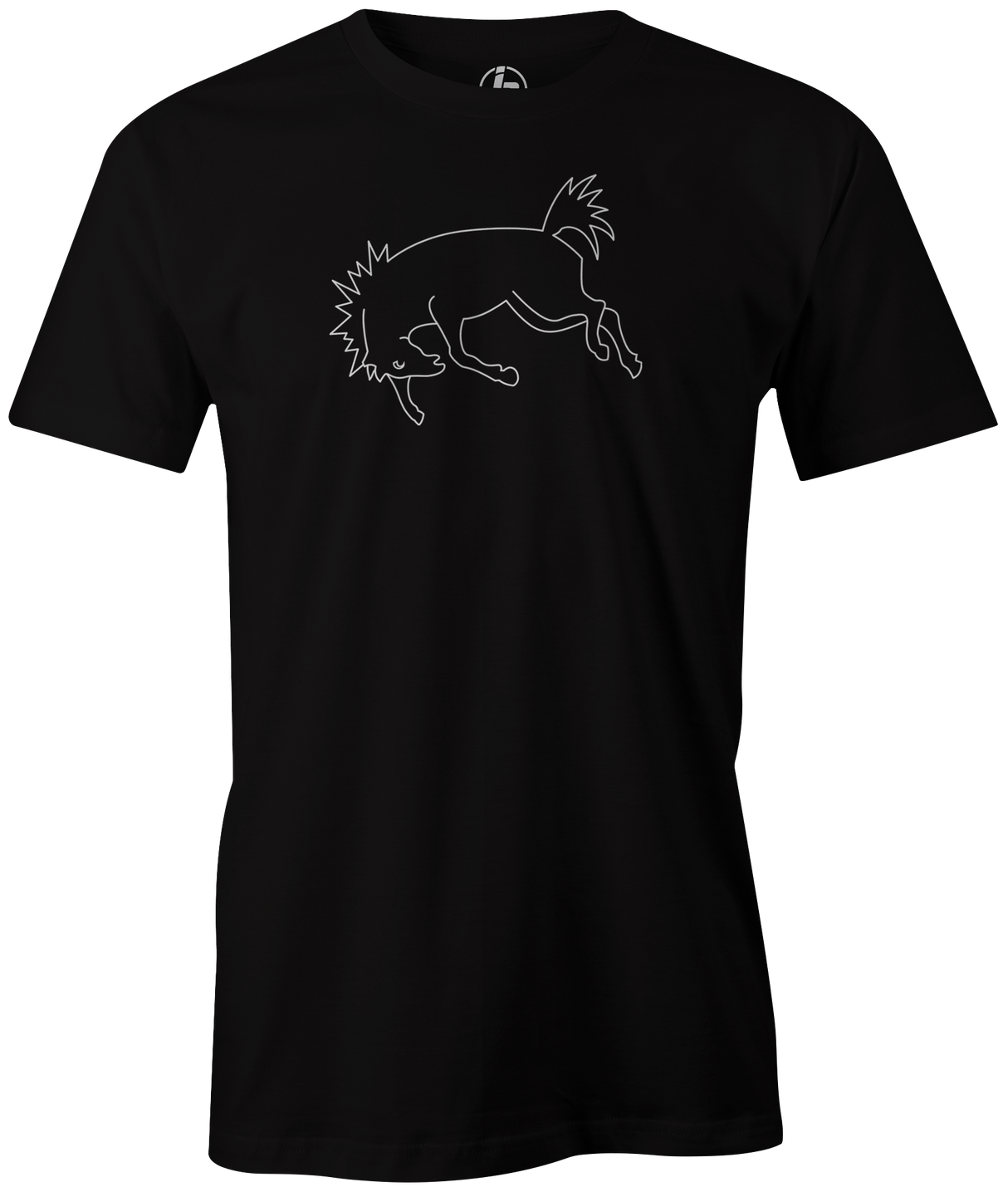 champions-mustang-tee retro bowling ball logo tee bowl bowling shirt league tournament bowler shirt