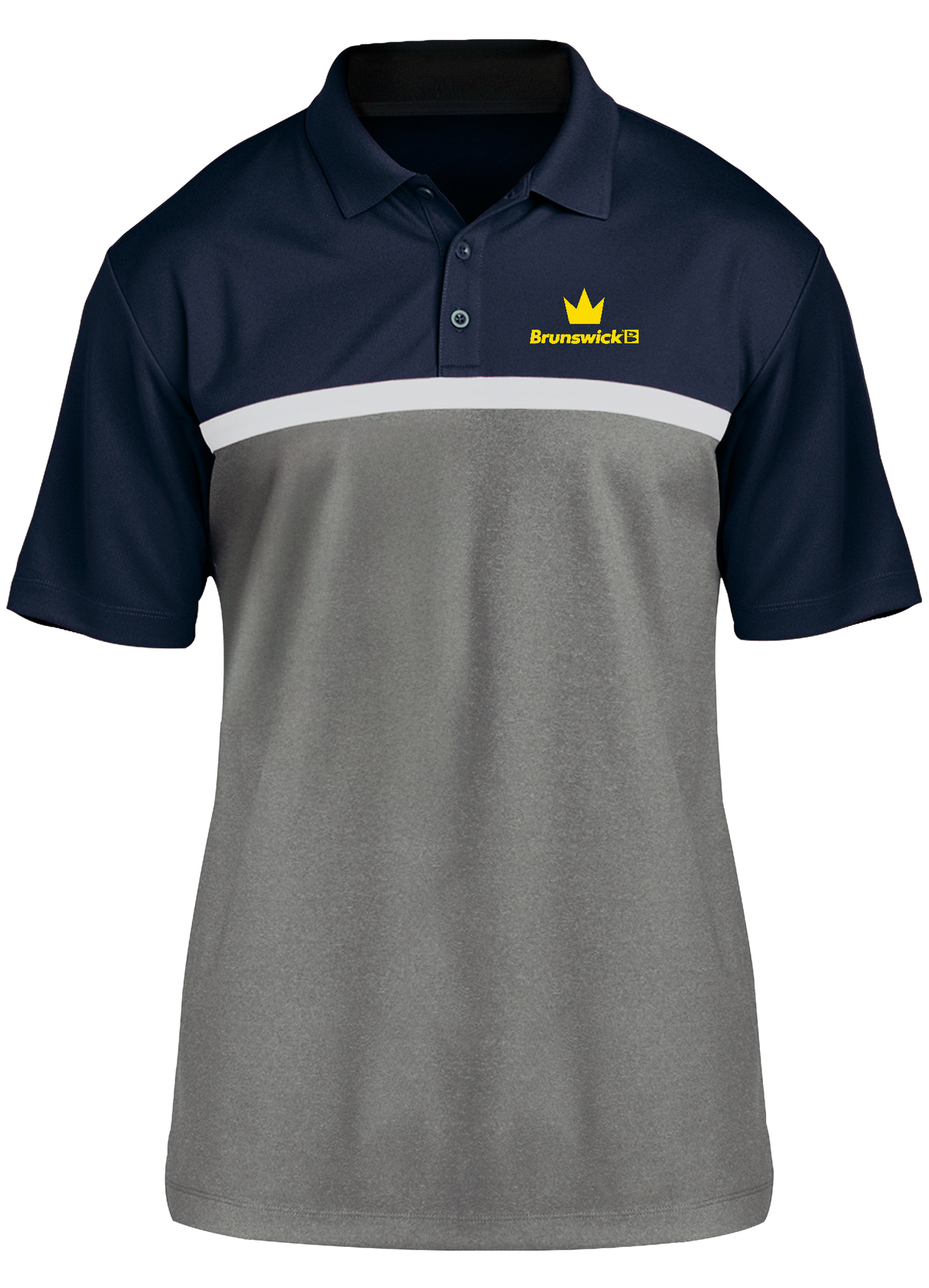 Brunswick Yellow Mini Crown Competitor Polo Navy/White/Gray