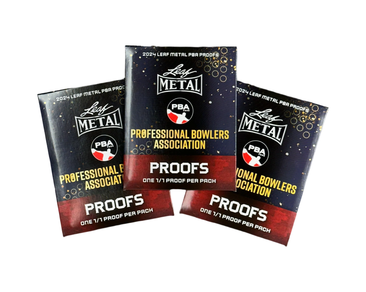 PBA LEAF TRADING CARDS METAL 2024 PROOF PACK professional bowlers association trading card pete weber inside bowling 1/1 proof belmonte gold vinyl