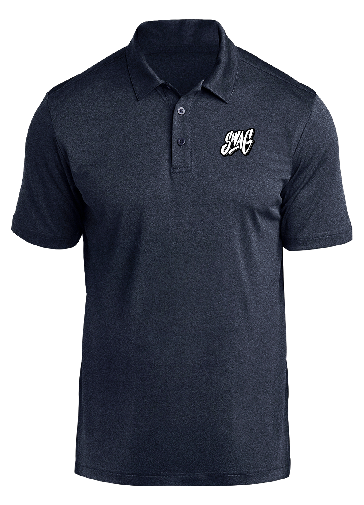 swag-prime-polo-black-heather bowl bowling shirt league tournament bowler shirt