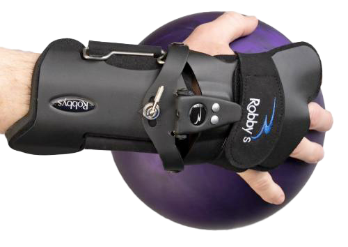 Robby's Revs 1 Bowling Glove Durable, lightweight aluminum construction  Two adjustments to adapt wrist position to different lane conditions  Lateral adjustments position the hand to alter roll and spin Four forward wrist-cup positions allow for greater revolution control