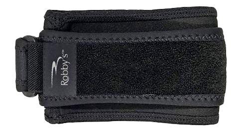 Robby's Elbow Support FEATURES AND BENEFITS Neoprene construction provides comfort and durability Provides muscle support to prevent stiffness Aids in the relief of arm and elbow pain